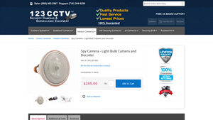 123 CCTV - Spy Camera Light Bulb