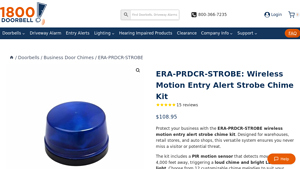 1800Doorbell - Wireless Motion Entry Alert Strobe Chime Kit