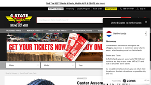 4State Trucks - Caster Assembly with 10 Inch Pneumatic Swivel Wheel