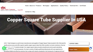 A.B.C. Tube Company - Copper Square Tubes