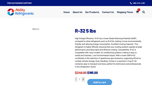 Ability Refrigerants - R-32 Refrigerant Gas
