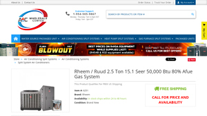 Rheem - RA1430AJ1NA Gas Heat 2.5 Ton