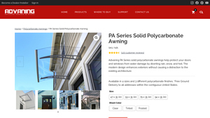 Advaning - PA Series Solid Polycarbonate Awning