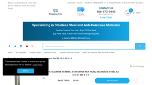 Albany County Fasteners - Metric Machine Screws, Star Drive Pan Head