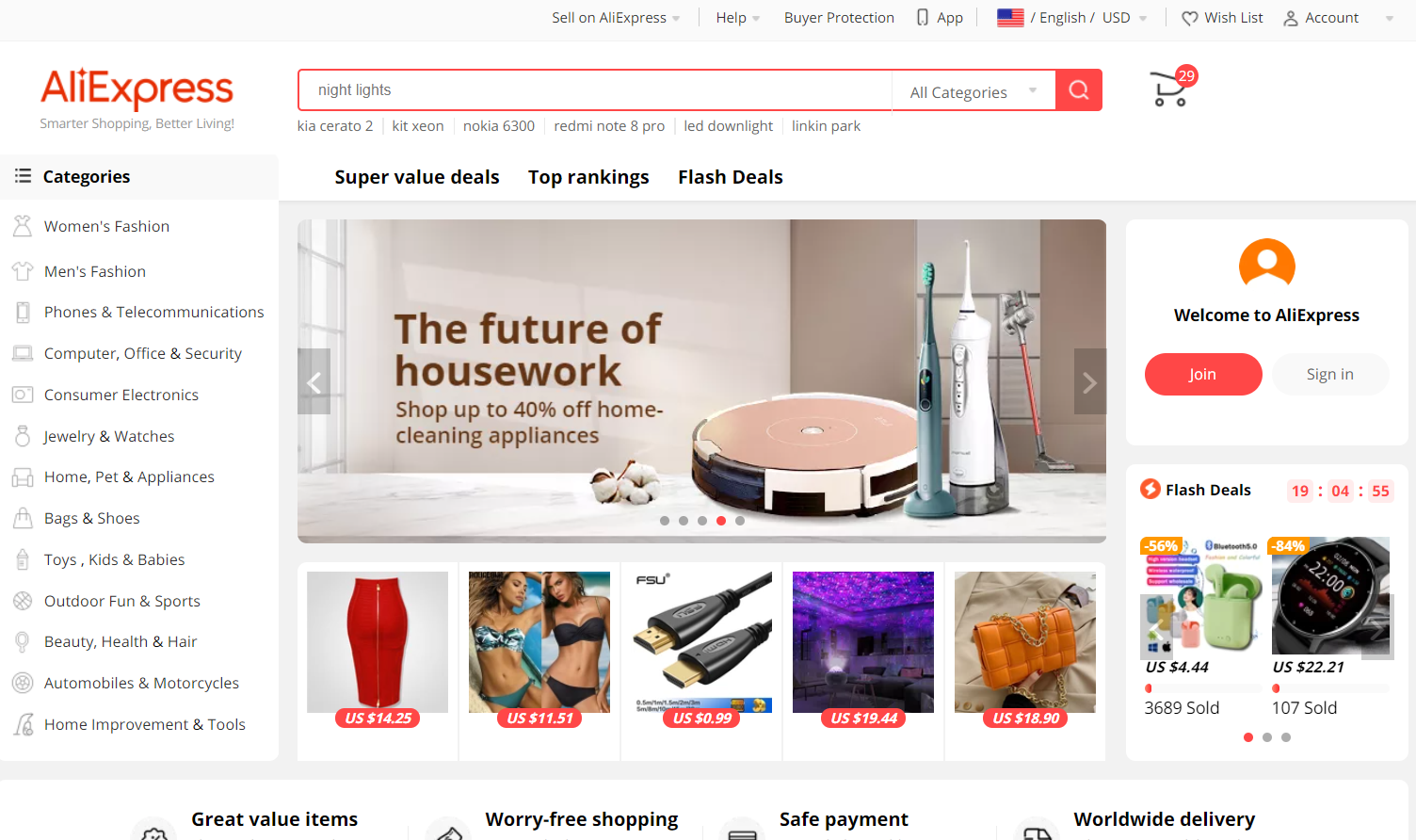 A stock image illustrating aliexpress related sites concepts