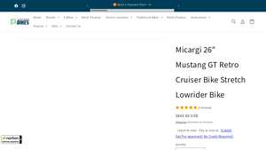 Micargi - 26 Mustang GT Retro Cruiser Bike