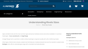 Allfasteners - Rivet Size Guide