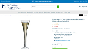 Ravenscroft - Crystal Champagne Flutes