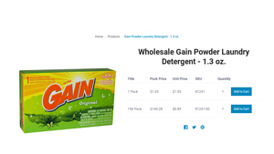 All Travel Sizes - Gain Powder Laundry Detergent