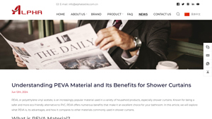 Alpha Textile - Eco-Friendly PEVA Shower Curtains