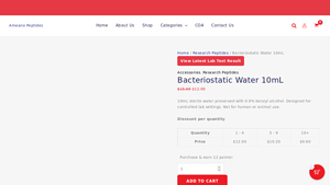 Ameanop Peptides - Bacteriostatic Water 10mL