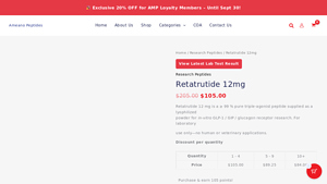 Ameanopeptides - Retatrutide 12 mg Research Peptide