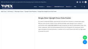 Apex Cool - Single Door Upright Coca Cola Cooler