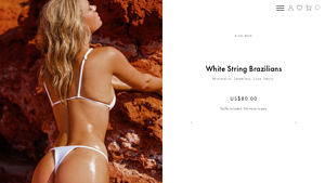 Ark Swimwear - White Thong String Bikini