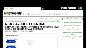 N/A - BODY ARMOR, FRAGMENTATION PROTECTIVE (CVC VEST)