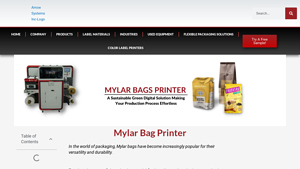 Arrowjet - Aqua 330R Mylar Bag Printer