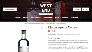 Eleven Square Vodka - Premium Clean Distilled Spirit