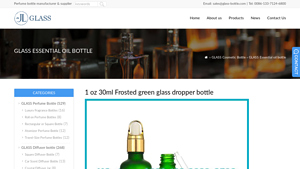 Baolinglass - 1 oz Frosted Green Glass Dropper Bottle