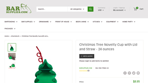 Barsupplies - Christmas Tree Novelty Cup