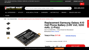 Samsung - Galaxy A10 Replacement Battery