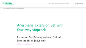 B. Braun - Anesthesia Extension Set with Four-Way Stopcock
