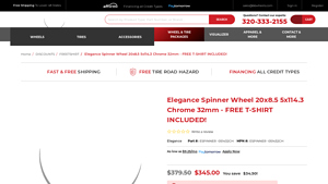 Elegance - 20x8.5 Chrome Spinner Wheels