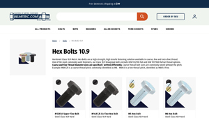 Belmetric - Hardened Class 10.9 Metric Hex Bolts