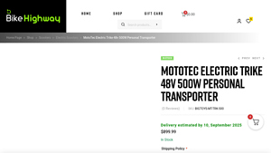 MotoTec - Electric Trike 48V 500W Personal Transporter