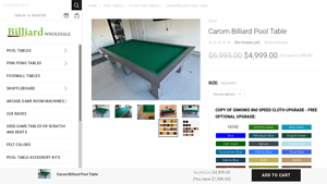Carom - Billiard Pool Table