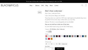 Black Ficus - Men's Linen Underwear Shorts
