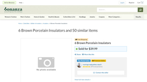 Roaring Creek Pallet Crate - 6 Brown Porcelain Insulators