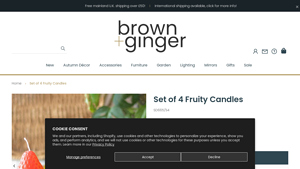 Brown and Ginger - Fruity Candle Set