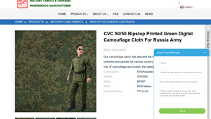 BTCAMO - CVC 50/50 Ripstop Green Digital Camouflage Fabric