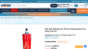 Refrigerant - R32 A2L Refrigerant 28.2oz Disposable One Step Can