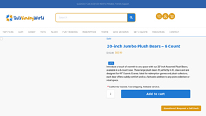 Bulk Vending World - 20-inch Jumbo Plush Bears