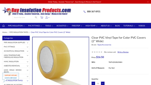 Clear PVC Vinyl Tape - 2 inches x 108 feet