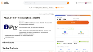BuySellVouchers - MEGA OTT IPTV Subscription