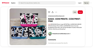 Bogg Bag - Cow Print Large Bag