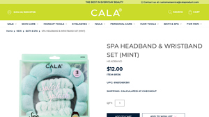 CALA - Spa Headband & Wristband Set (Mint)