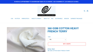 California Textile Group - 380 GSM Cotton Heavy French Terry