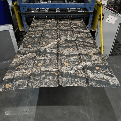 A stock image illustrating camouflage sheet metal concepts