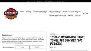 Car Care - Microfiber Basic Towel 16x16 Red