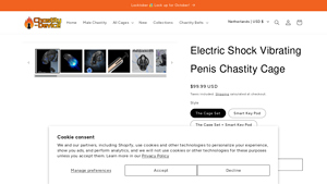 Chastity Device - Electric Shock Vibrating Cage