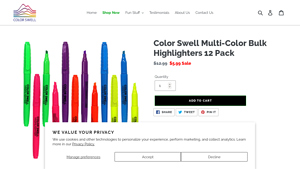 Color Swell - Multi-Color Bulk Highlighters 12 Pack