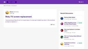 Roku - 32 Inch TV Repair Procedure