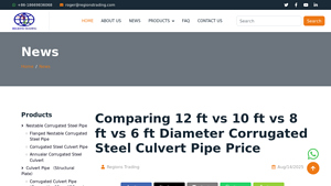 Corrugated Steel Culverts - Diameter & Pricing Comparison