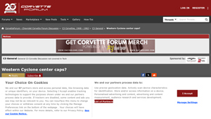Western Cyclone - Center Caps for 1977 Corvette