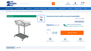 CosmoMedica - Cuna de Recien Nacido en Acero Inoxidable