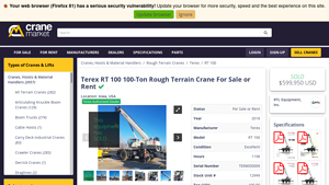 Terex - RT 100 Rough Terrain Crane