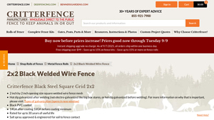 Critter Fence - 2x2 Black Welded Wire Fence